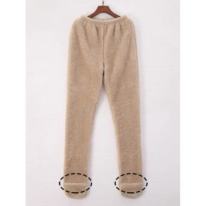 Women Coral Fleece Socks Leggings Winter Warm Sleepwear Ankles Knees Guard Women Home Pants Thick Pajamas Pant Beyond Trends Hub