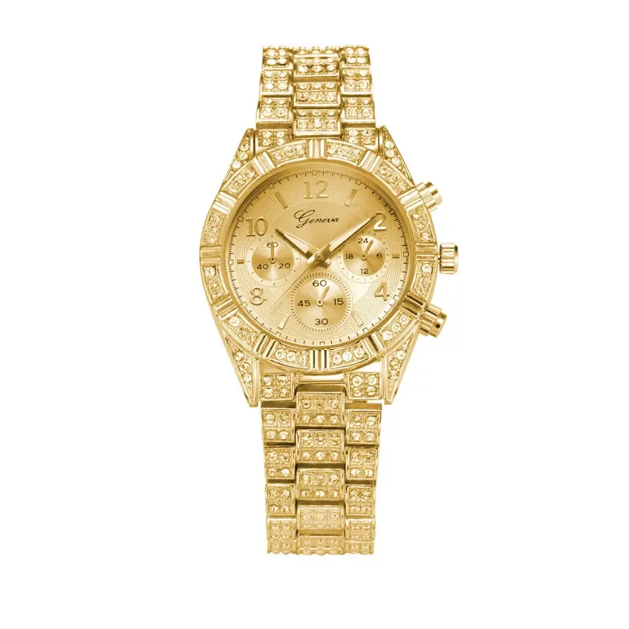 Women Crystal Quartz Analog Wrist Watch Fashion Stainless Steel Geneva Luxury Reloj Hombre Montre Femme Sport Watches - Beyond Trends Hub 