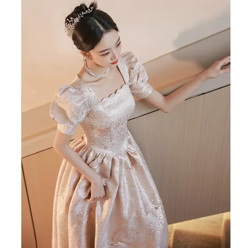 Women Evening Dresses Women Champagne - Champagne Long Strap / S