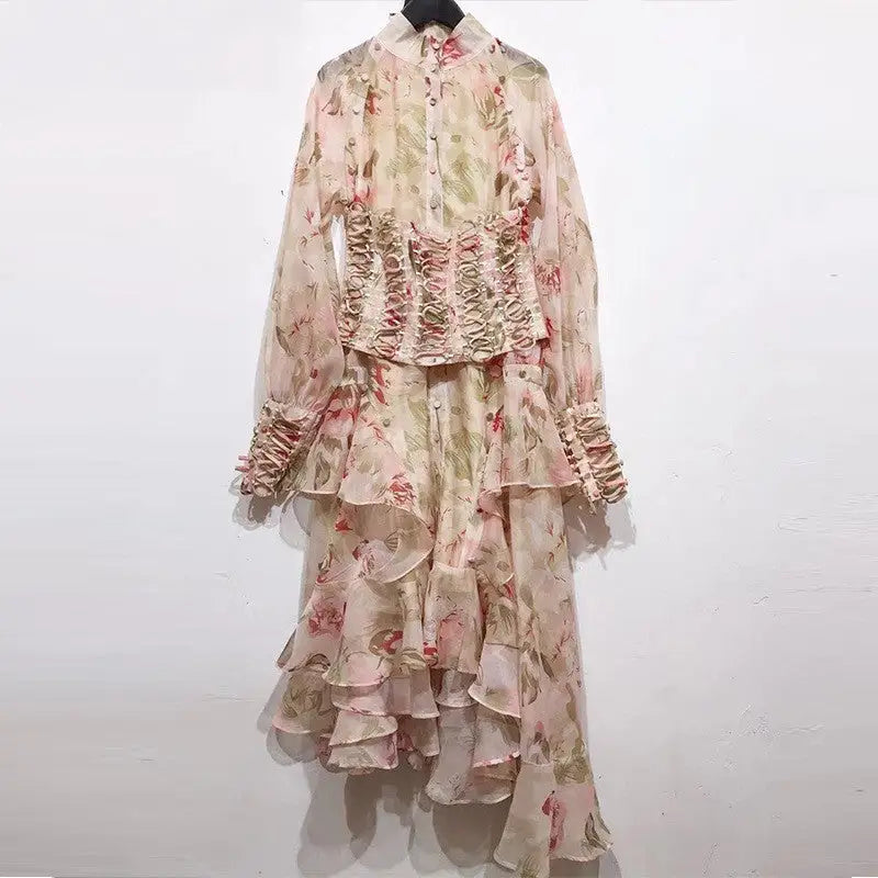 .Women Flower Printed Party Dresses - Color / L