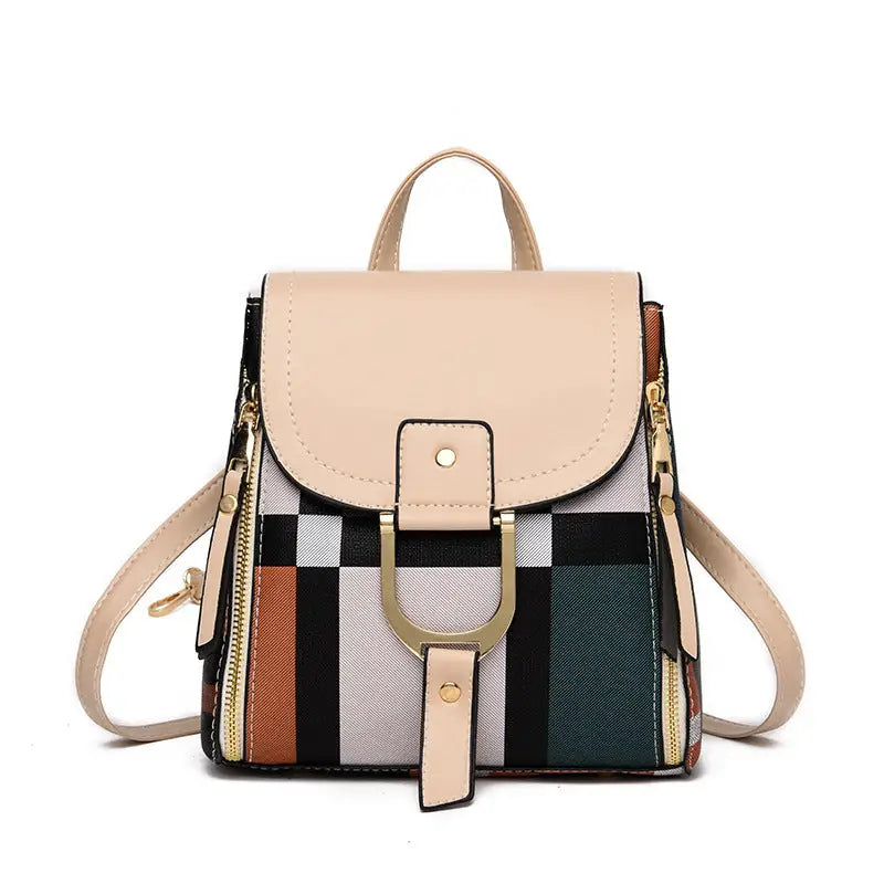 Women Grid Backpacks Female School Bag Girls Travel Bag - Beyond Trends Hub 