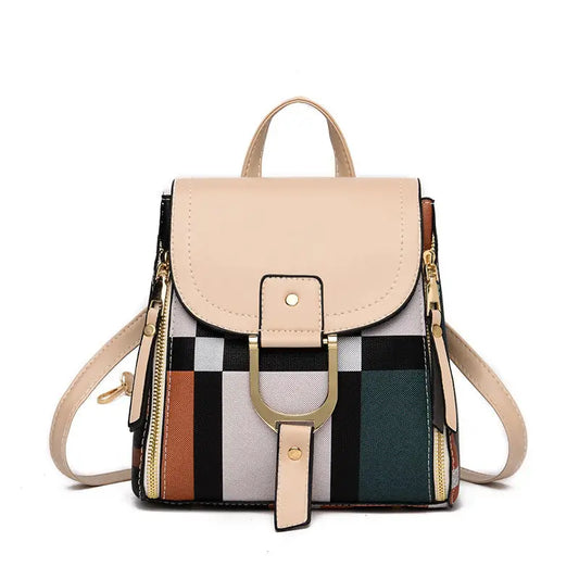 Women Grid Backpacks Female School Bag Girls Travel Bag - Beyond Trends Hub 