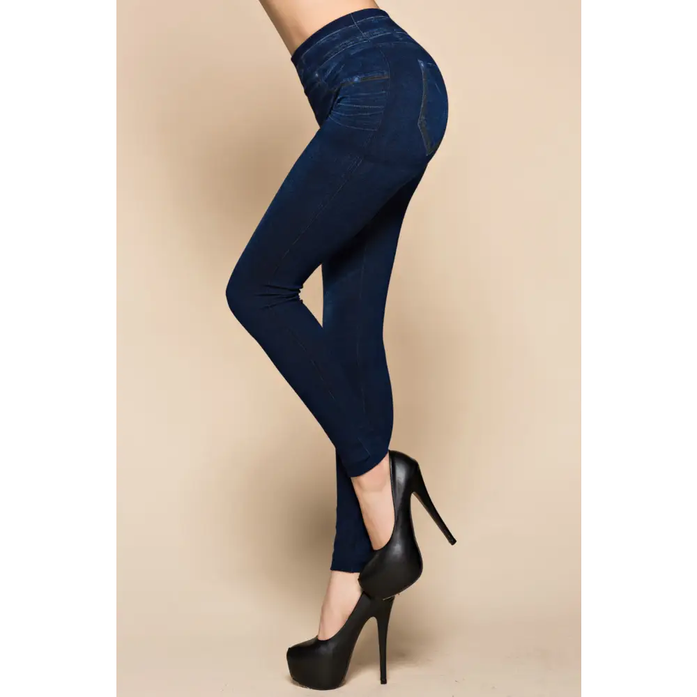 Women Leggings Plus size Faux Denim Jeans Leggings Beyond Trends Hub