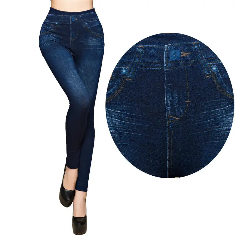 Women Leggings Plus size Faux Denim Jeans Leggings Beyond Trends Hub