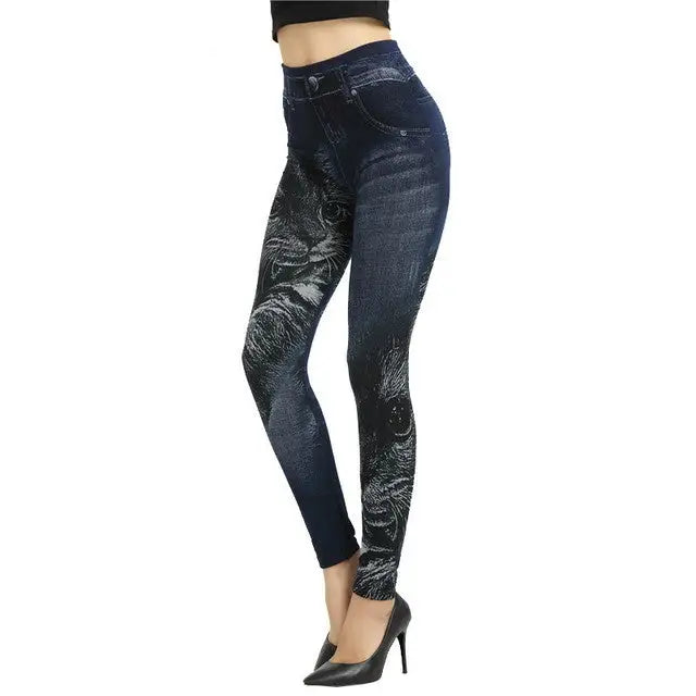 Women Leggings Plus size Faux Denim Jeans Leggings Beyond Trends Hub