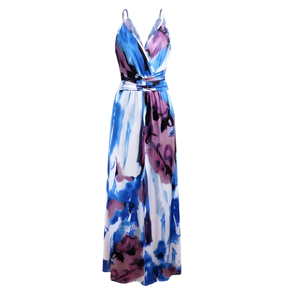 Women Party Dress Lady Long-sleeved Evening Gown - Blue / S