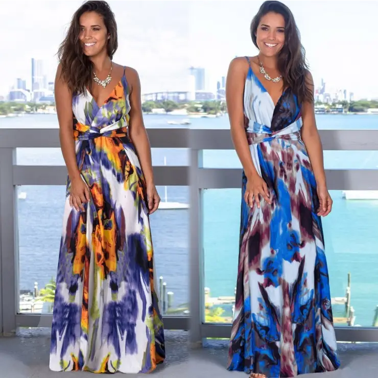 Women Party Dress Lady Long-sleeved Evening Gown