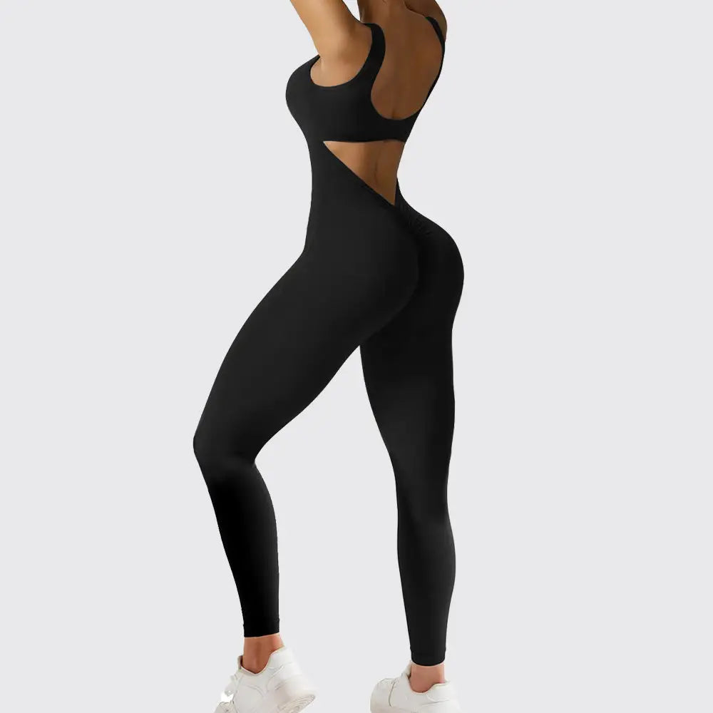 Women Sleeveless Flare Jumpsuits Fitness Yoga Long Pants Beyond Trends Hub