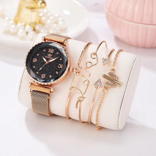 Women Watches Starry Sky Magnet Buckle Fashion Bracelet Wristwatch Roman Numeral Simple Clock Gift - Beyond Trends Hub 