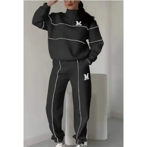 Womens 2 Piece Outfits Lounge Hoodless Pullover Sweatshirt Sweatsuit Sets Sweatshirt Baggy Fashion Sweatpants