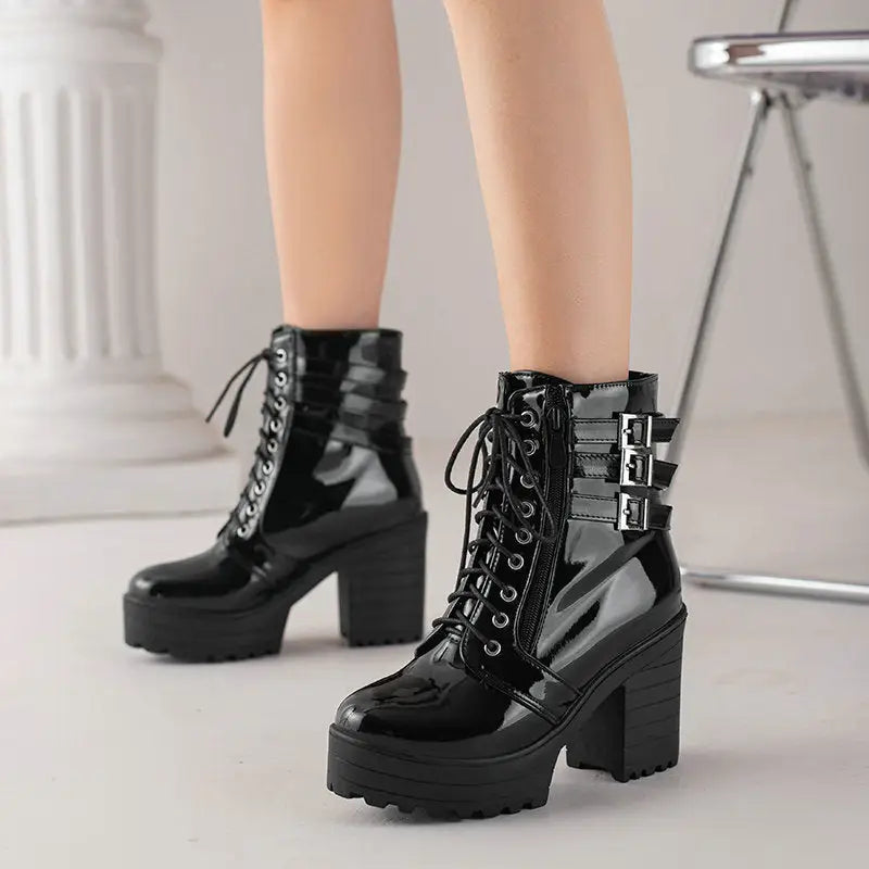 Women's Autumn And Winter Thick Heeled Short Boots Beyond Trends Hub