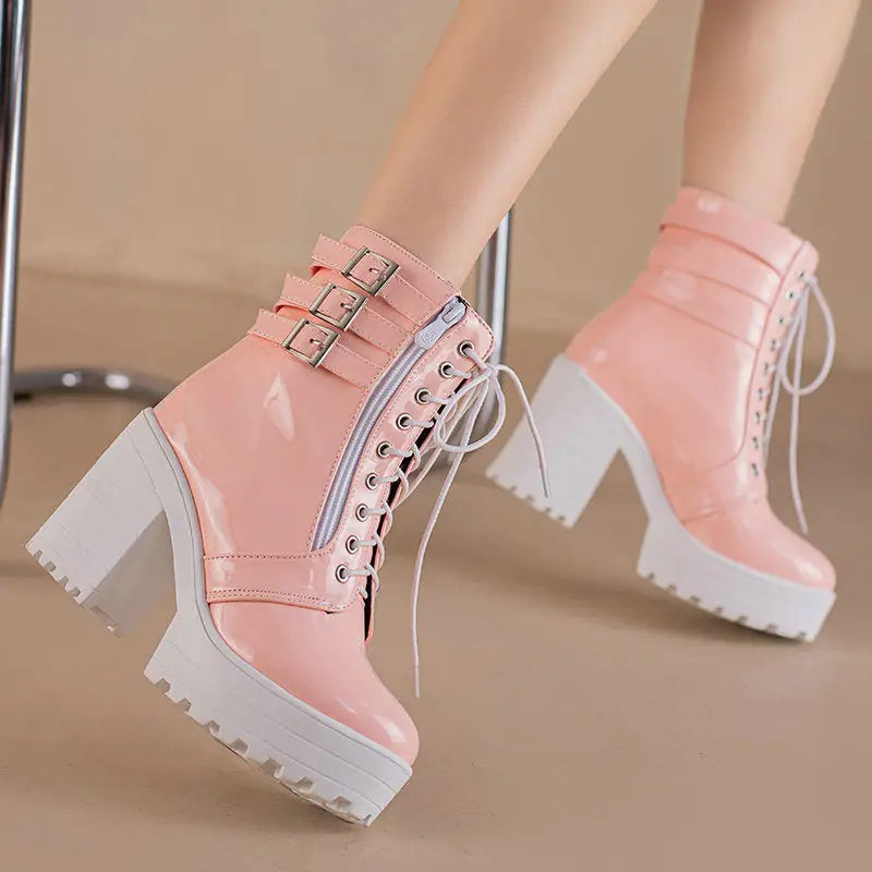 Women's Autumn And Winter Thick Heeled Short Boots Beyond Trends Hub