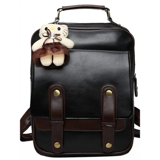 Women’’s Bag Retro British Backpack Student Schoolbag Pu Campus