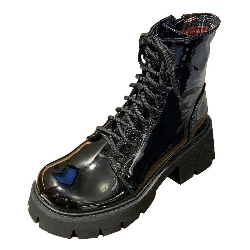 Women's British style thick heel round toe Martin boots Beyond Trends Hub