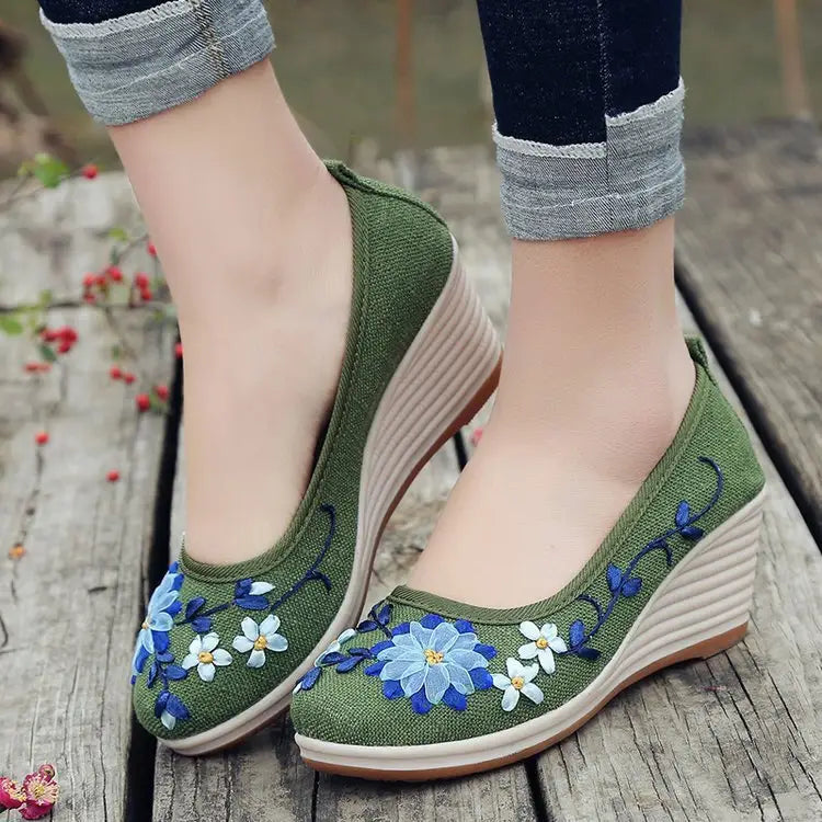 Women’s canvas shoes - green / 37