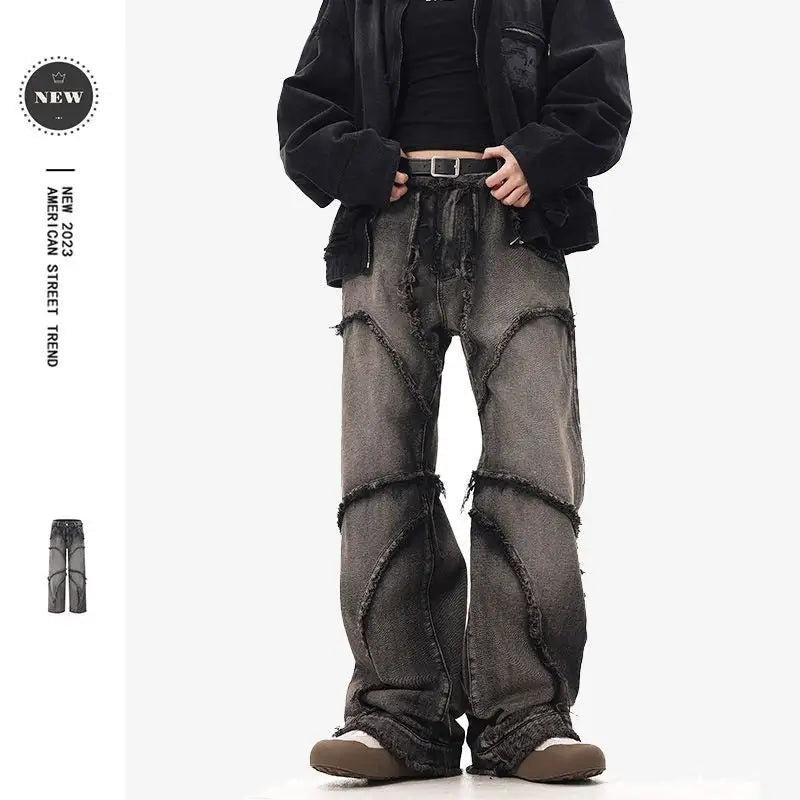 Women's Clothing New Real Shot American Distressed Heavy Industry Straight Jeans Beyond Trends Hub