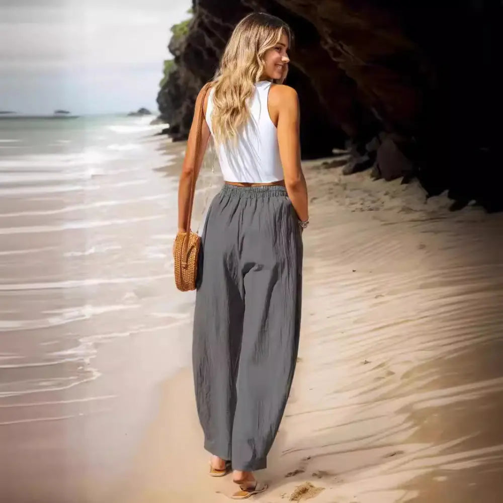 Women's Cotton And Linen Casual Pants Vacation Style Beyond Trends Hub