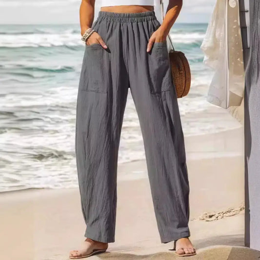 Women's Cotton And Linen Casual Pants Vacation Style Beyond Trends Hub