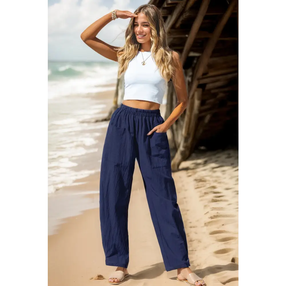 Women's Cotton And Linen Casual Pants Vacation Style Beyond Trends Hub