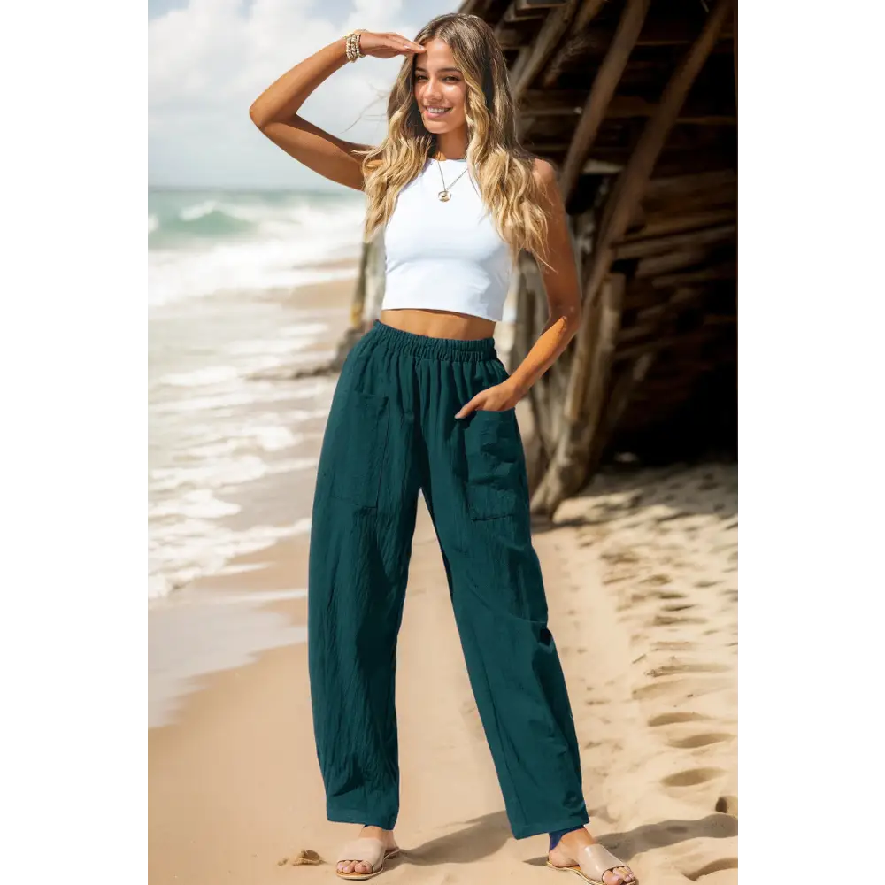 Women's Cotton And Linen Casual Pants Vacation Style Beyond Trends Hub