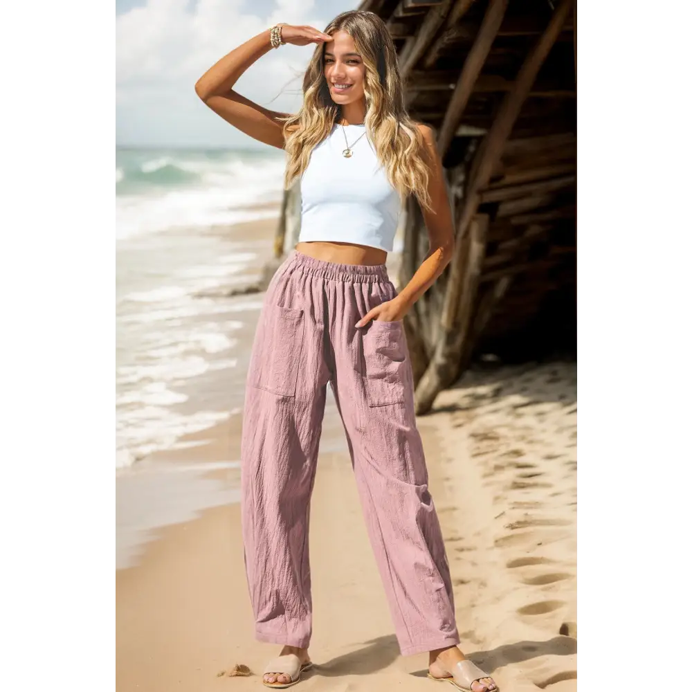 Women's Cotton And Linen Casual Pants Vacation Style Beyond Trends Hub