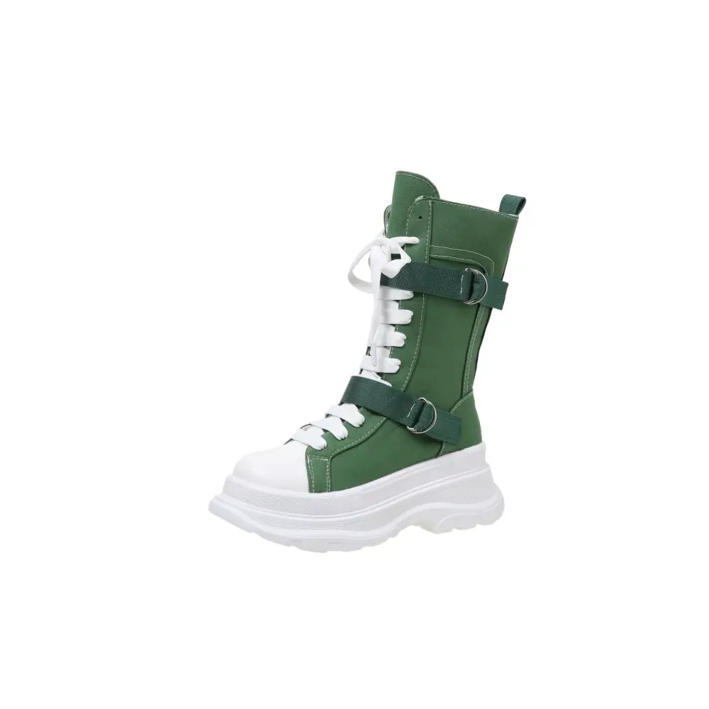 Women's Fashion Casual Platform Lace-up Canvas Boots Beyond Trends Hub