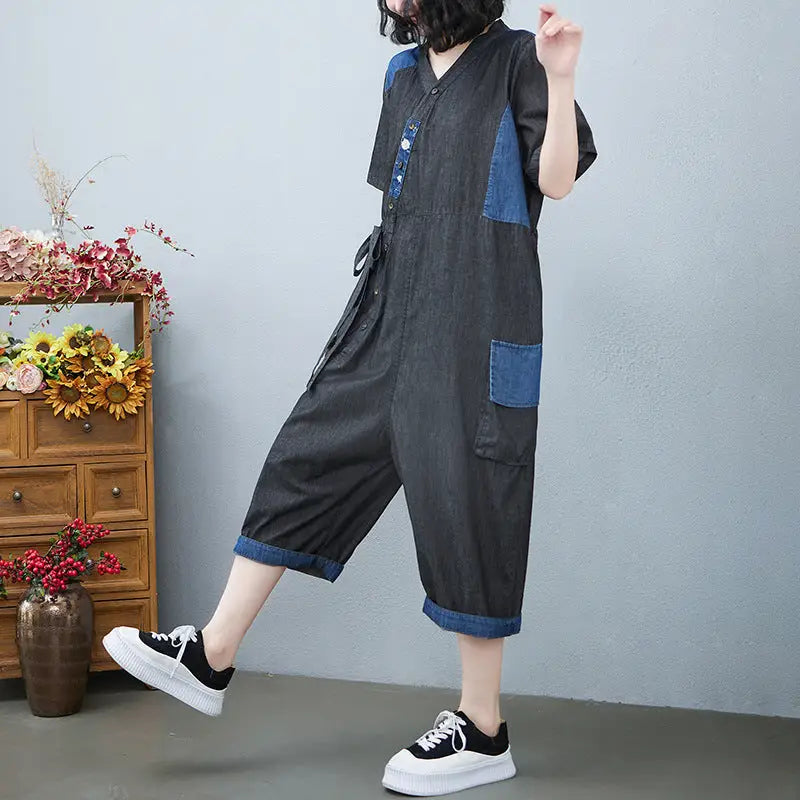 Women's Fashion Drawstring Denim Jumpsuit Beyond Trends Hub