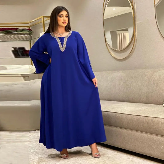 Women’s Fashion Plus Size Women Handmade Beaded Rhinestone Dress