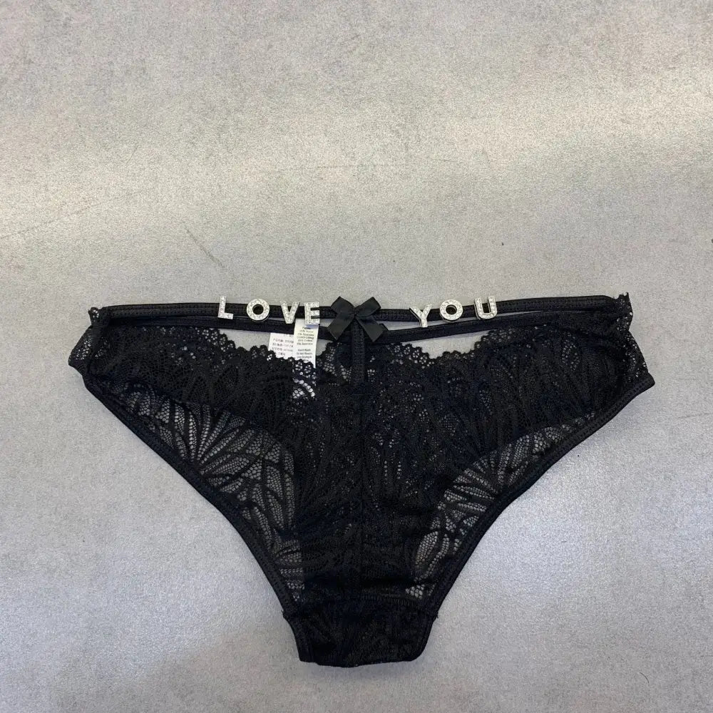 Women's Fashion Rhinestone Letter Full Sheer Thongs Beyond Trends Hub