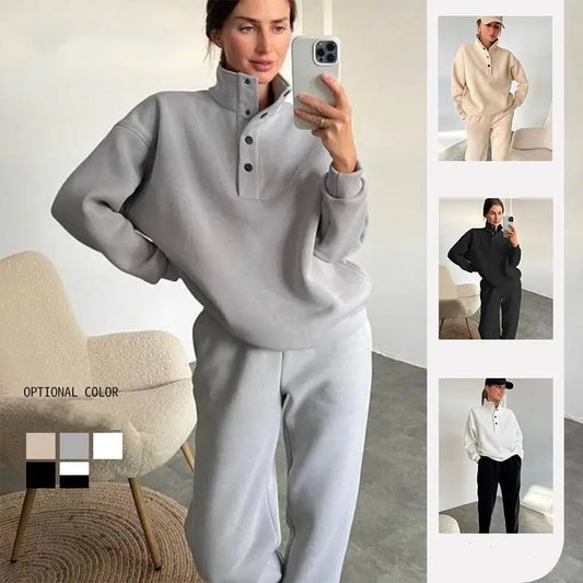 Women's Fashion Solid Color Hoodie Pants Suit Beyond Trends Hub