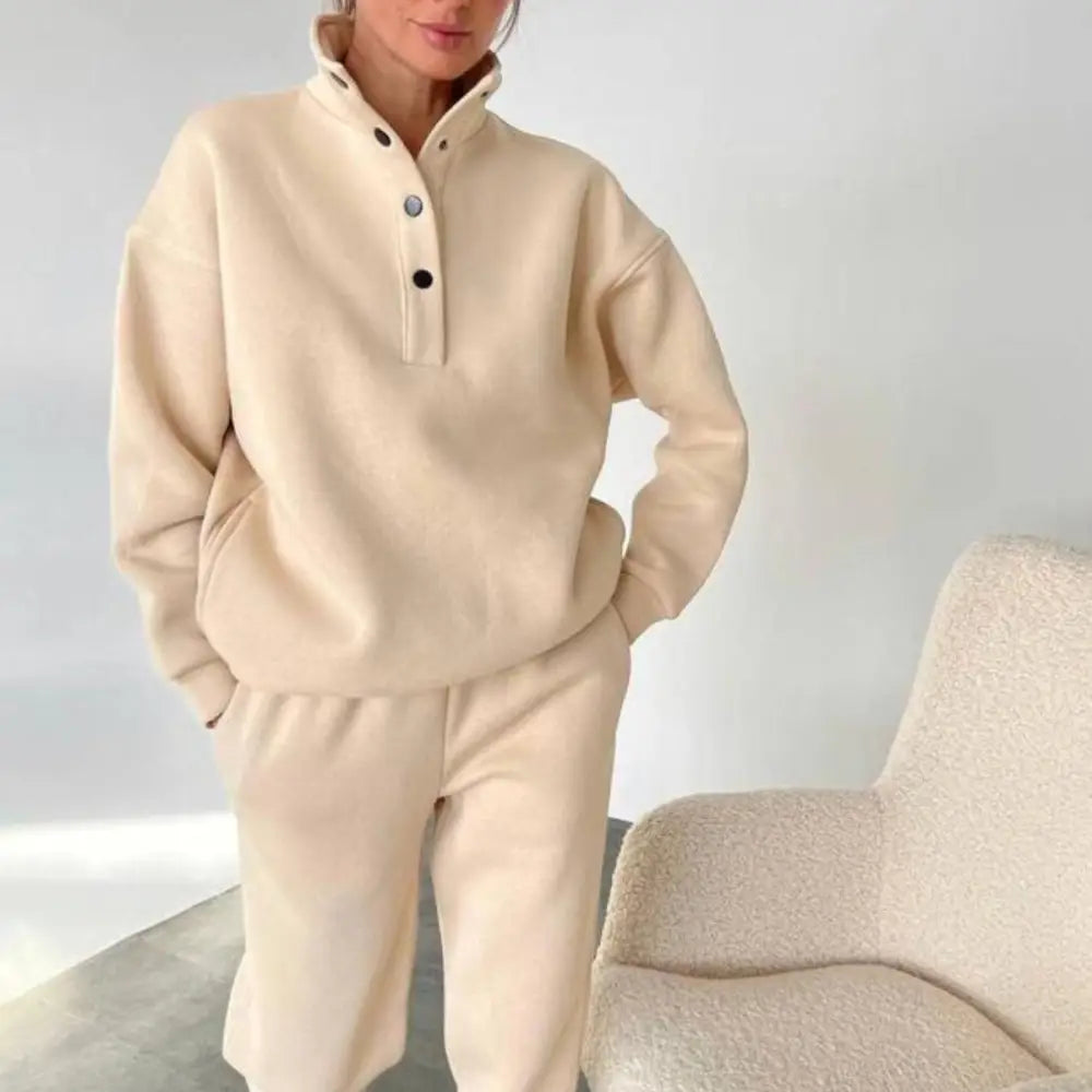 Women's Fashion Solid Color Hoodie Pants Suit Beyond Trends Hub