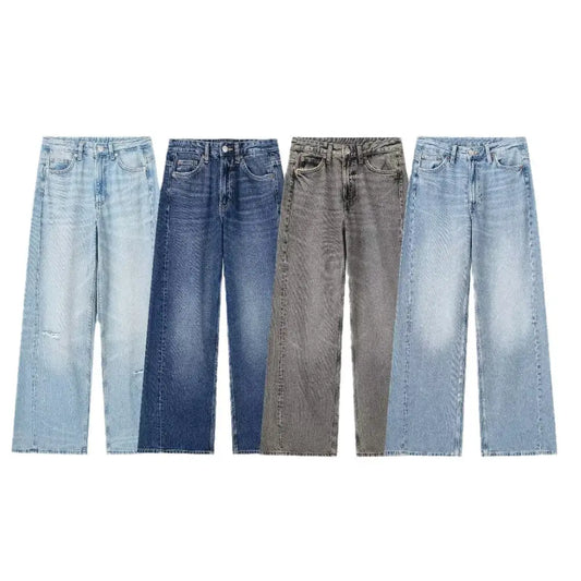 Women's Fashionable Casual Wide-leg Long Jeans Beyond Trends Hub