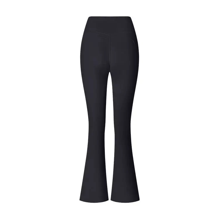 Women’s Flared Pants Yoga High Waist Slim Tight Trousers Fitness Sports Clothing - Black / S - 4