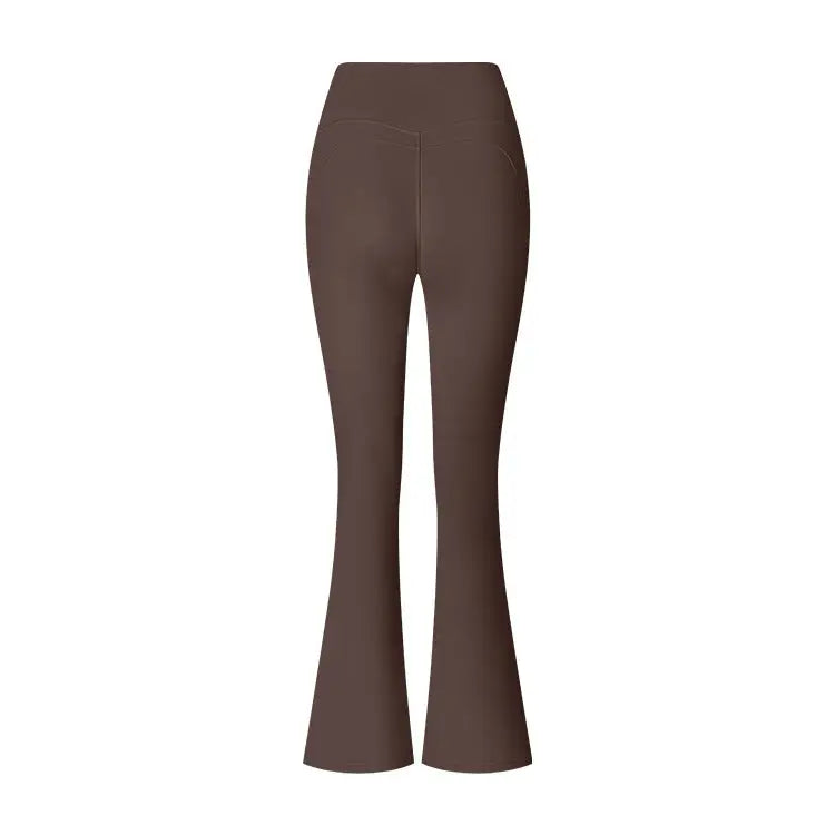 Women’s Flared Pants Yoga High Waist Slim Tight Trousers Fitness Sports Clothing - Ebony gray / S - 4