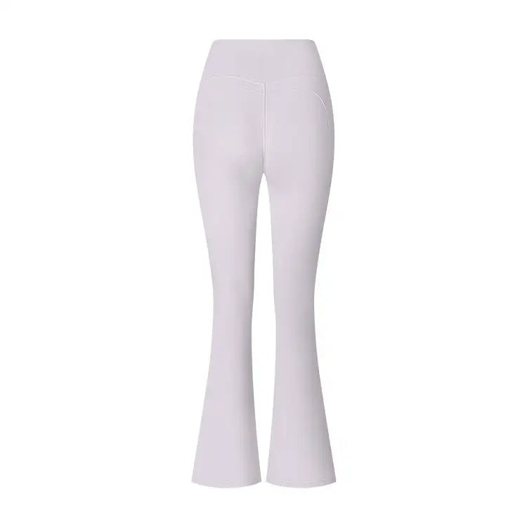 Women’s Flared Pants Yoga High Waist Slim Tight Trousers Fitness Sports Clothing - Beech white / S - 4