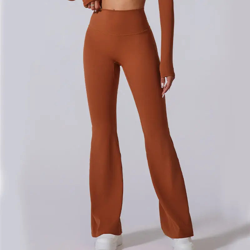 Women’s Flared Pants Yoga High Waist Slim Tight Trousers Fitness Sports Clothing - 4