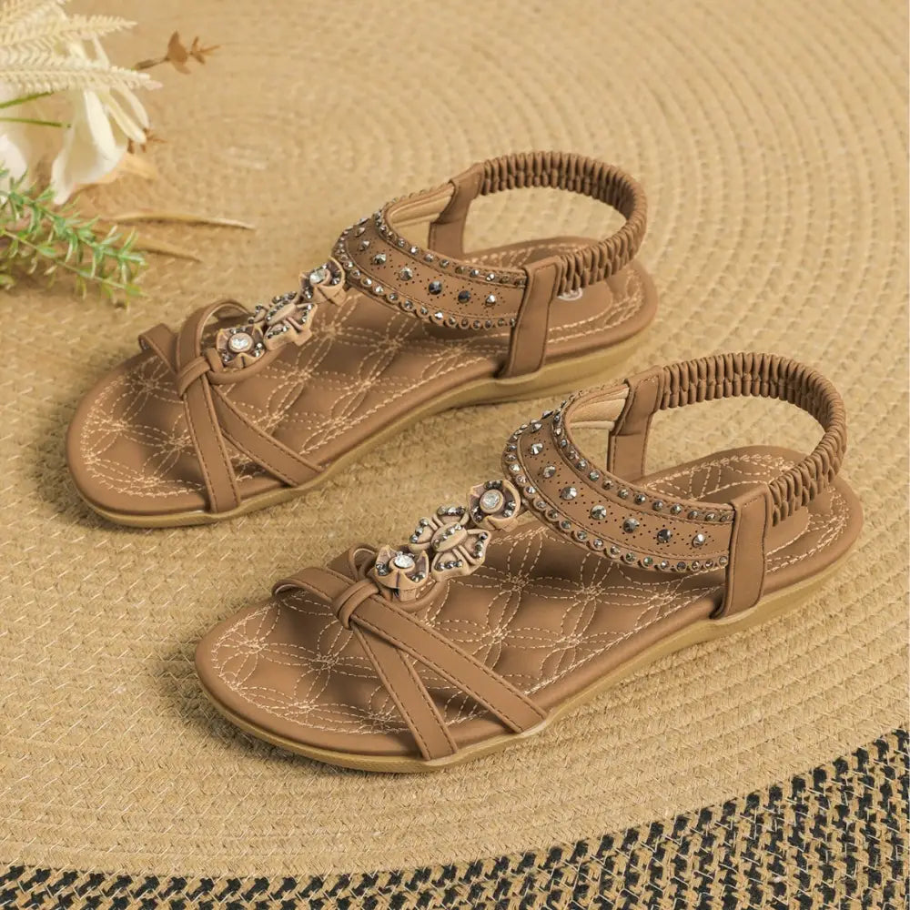 Women’s Flat Sandals Plus Size Diamond Casual Shoes