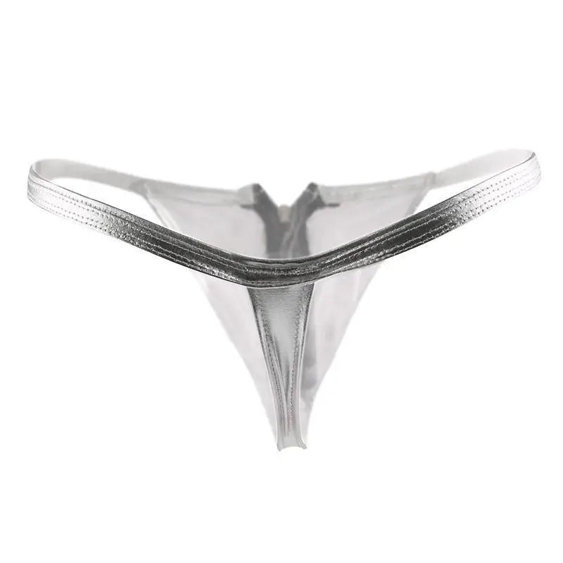 Women's front-opening leather pants T-pants abuse bondage adult products zipper thongs Beyond Trends Hub