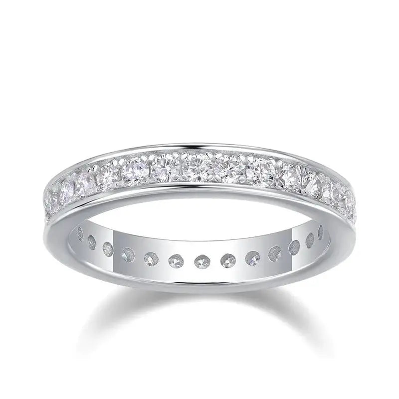 Women’s Full Diamond Ring With Shiny Fashion - T0492 White Gold Color / 6 Yards