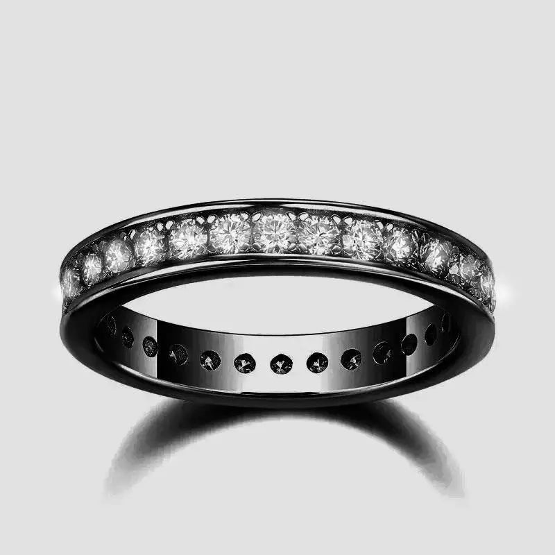 Women’s Full Diamond Ring With Shiny Fashion - T0494 Black Gold / 6 Yards