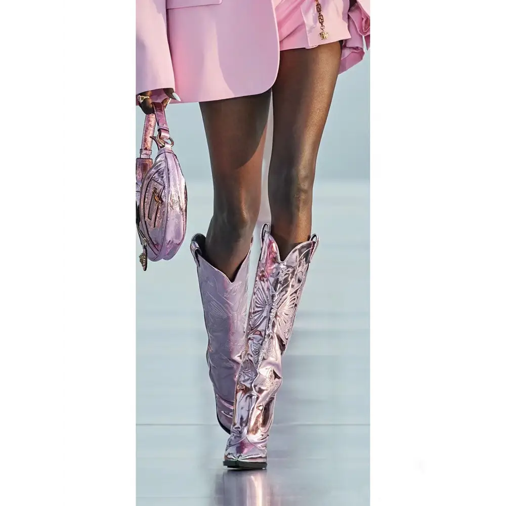 Women's High-heeled Metal Pointed-toe Bowknot Embroidered Boots Beyond Trends Hub