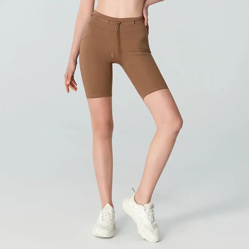 Women's High Waist Hip Lift Tight Drawstring Yoga Shorts Beyond Trends Hub