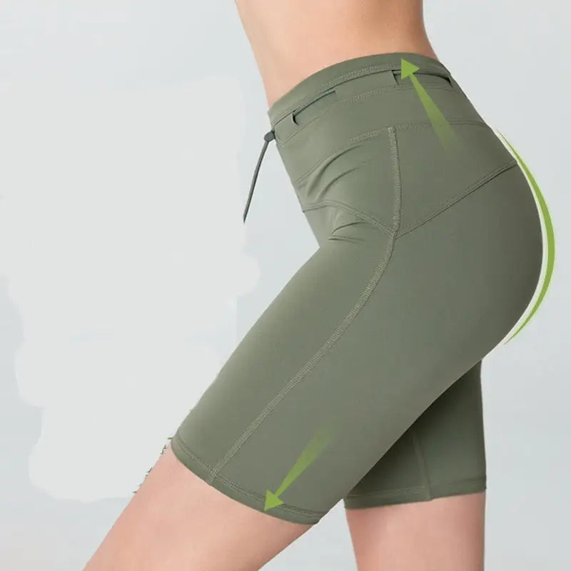 Women's High Waist Hip Lift Tight Drawstring Yoga Shorts Beyond Trends Hub