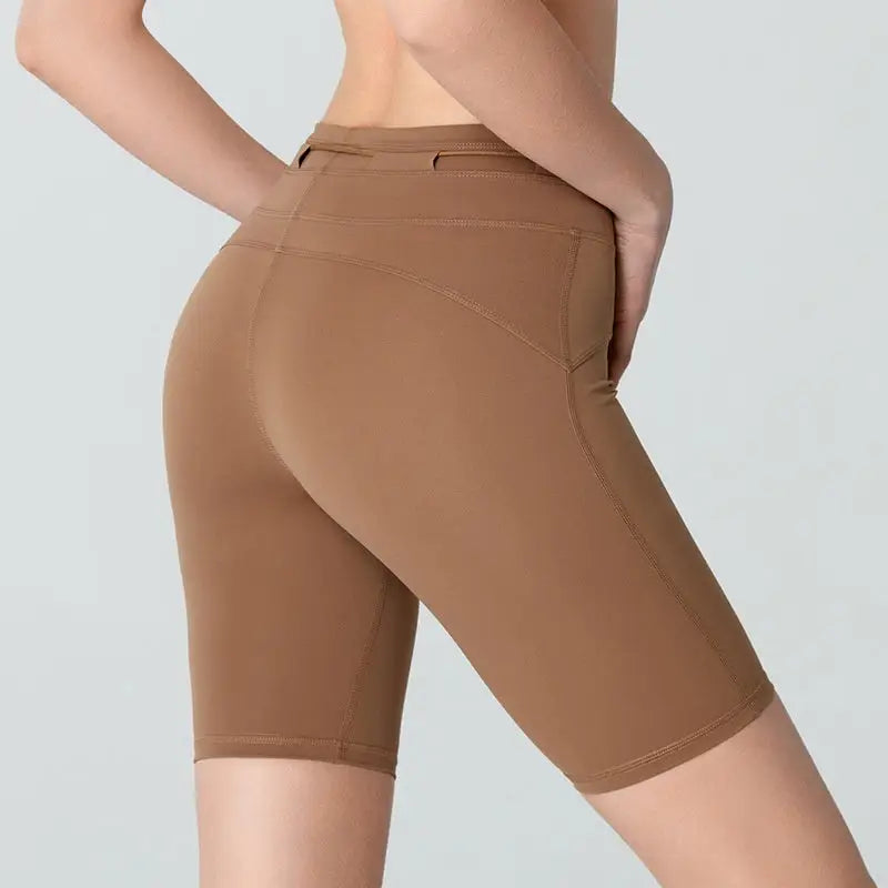 Women's High Waist Hip Lift Tight Drawstring Yoga Shorts Beyond Trends Hub