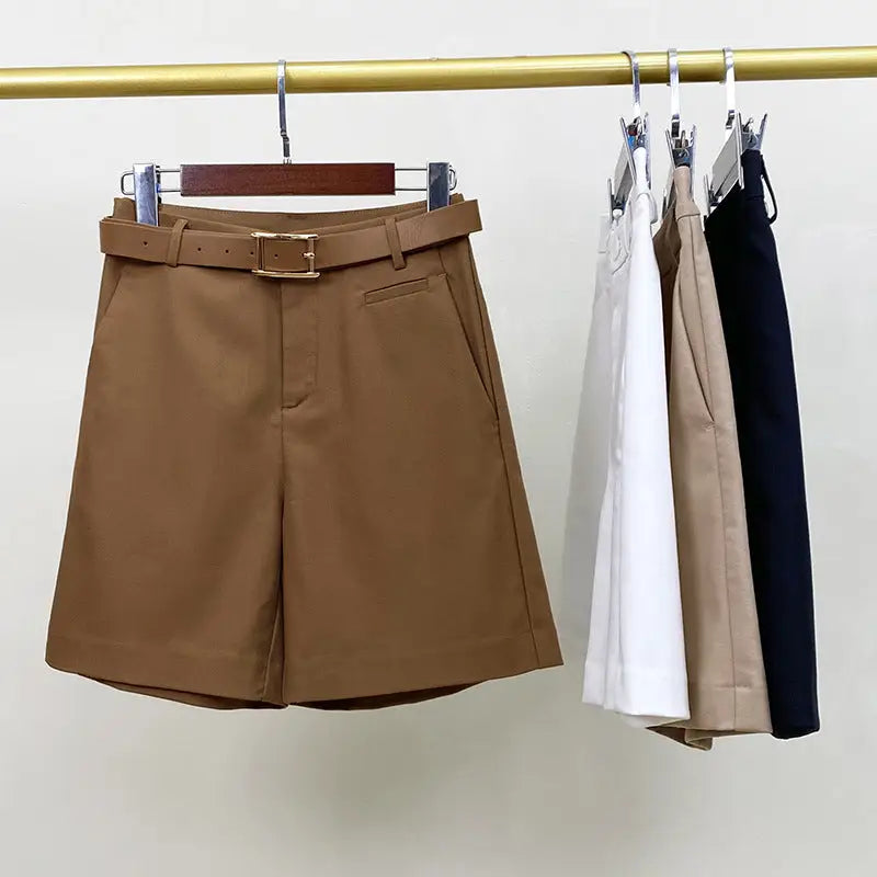 Women’s High Waist Thin Plus Size Suit Shorts
