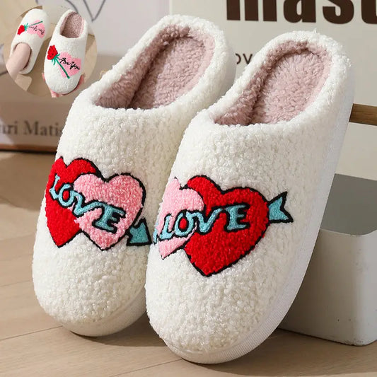 Women's Home Slippers Fashion Plush House Shoes For Valentine's Day Beyond Trends Hub