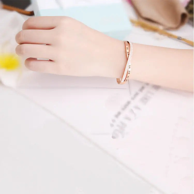 Women's Hot Style Roman Word Diamond Bracelet Beyond Trends Hub