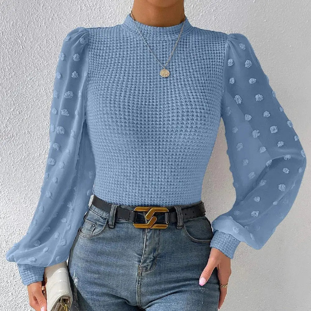 Women's Knitwear Round Neck Stitching Long Sleeve Beyond Trends Hub
