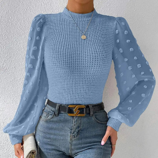 Women's Knitwear Round Neck Stitching Long Sleeve Beyond Trends Hub
