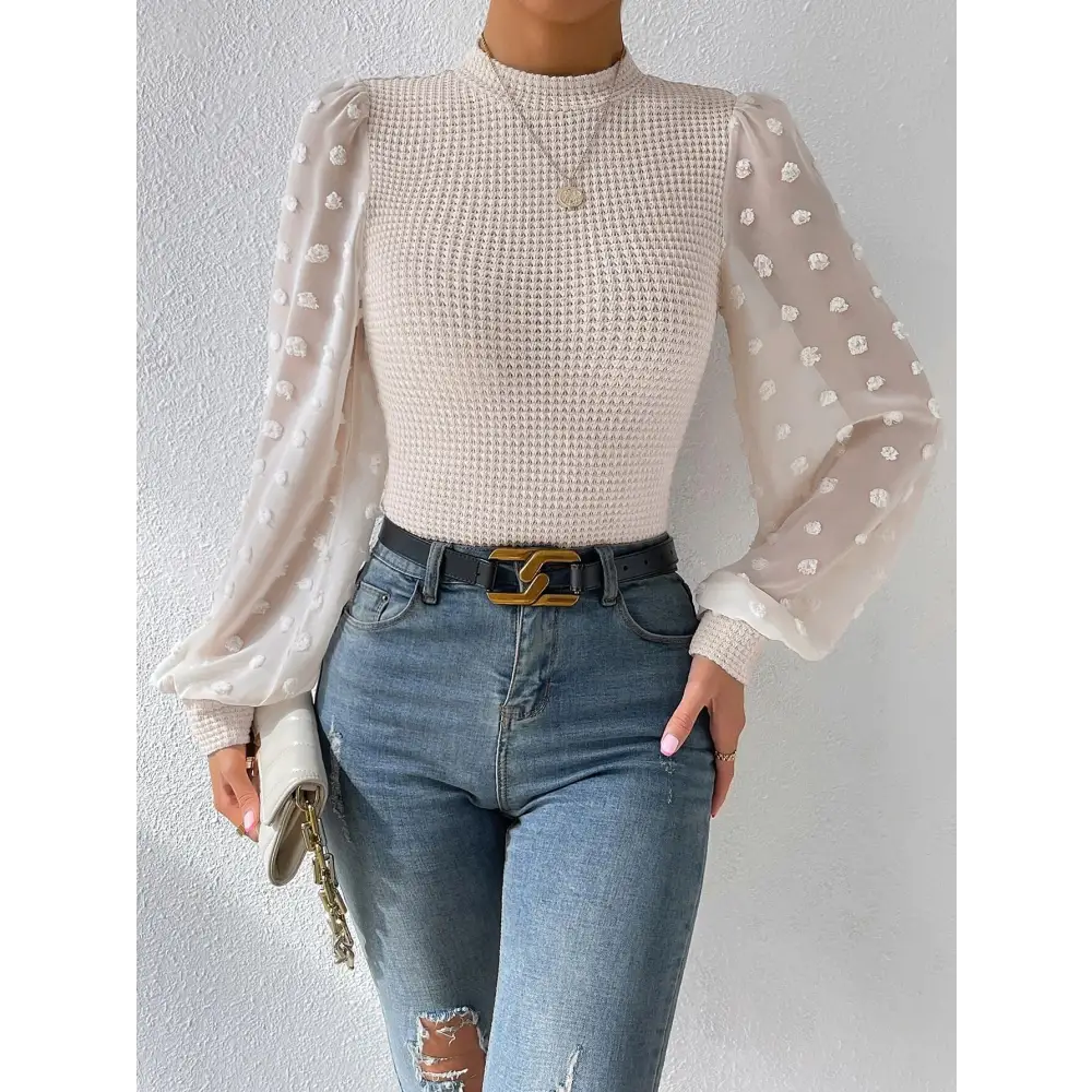Women's Knitwear Round Neck Stitching Long Sleeve Beyond Trends Hub